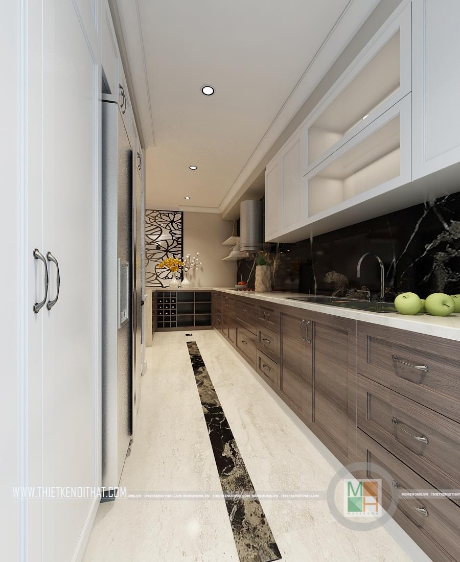 Tủ bếp gỗ óc chó MH008